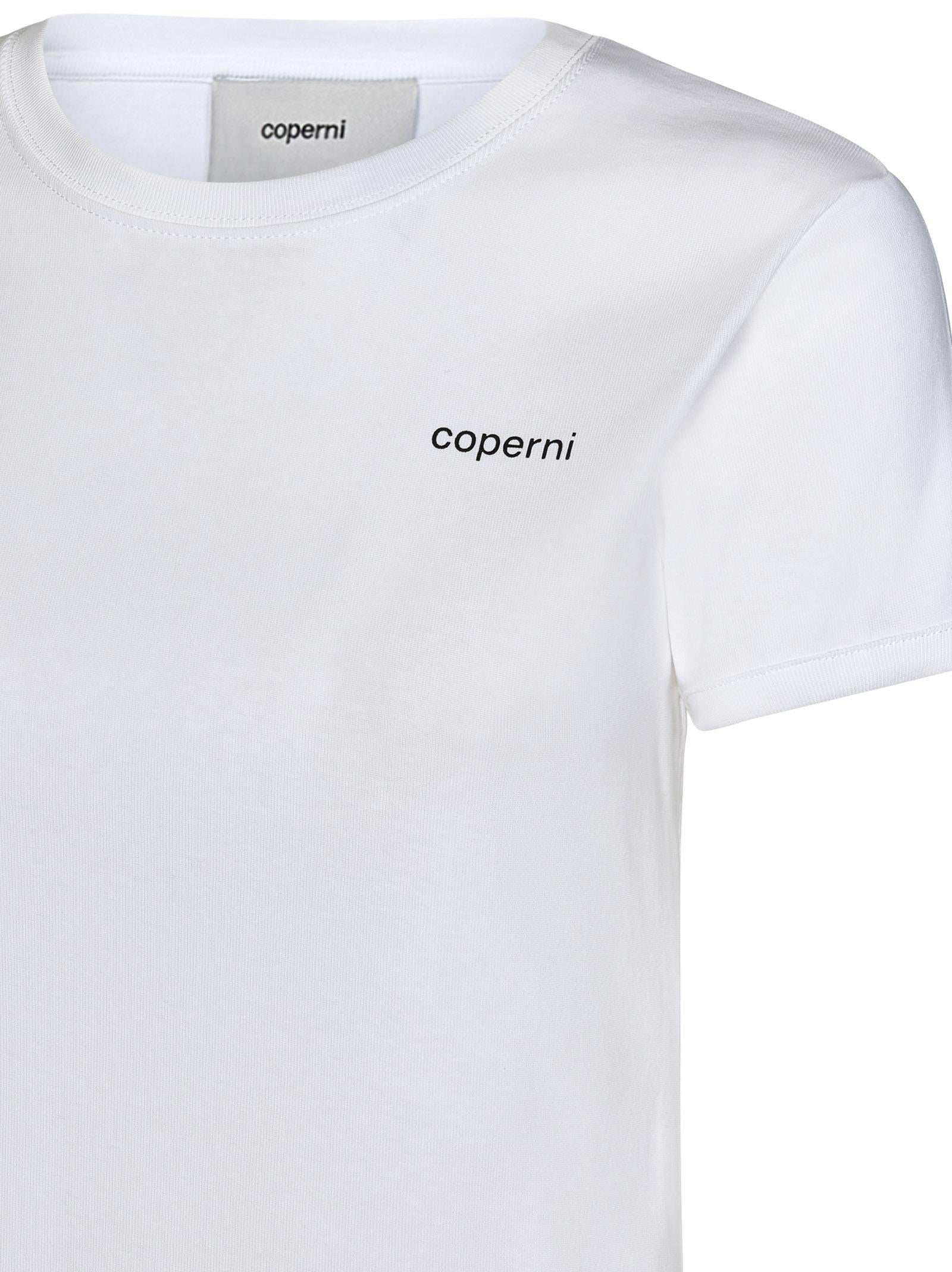 Coperni Logo-Embroidered Cotton T-Shirt — White by Coperni