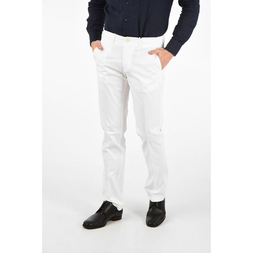 Corneliani Cotton Stretch Chino Pants — White by Corneliani