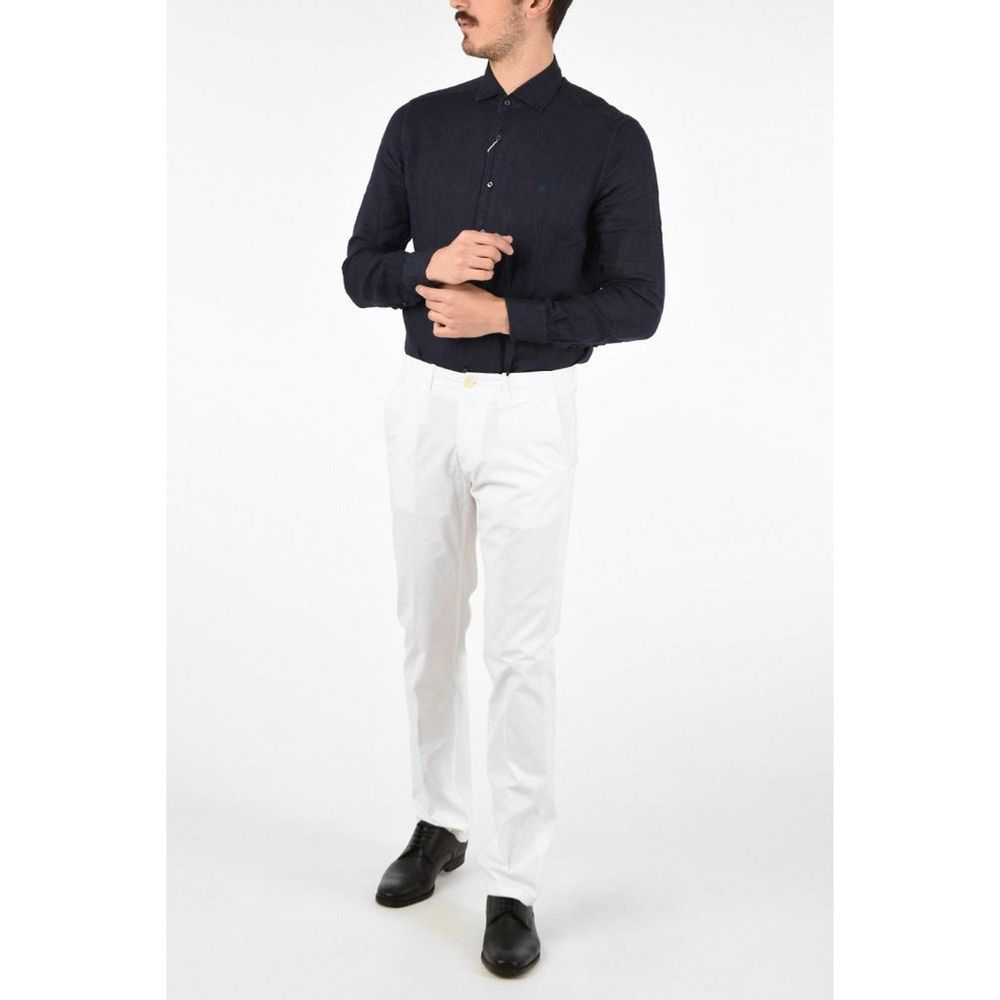 Corneliani Cotton Stretch Chino Pants — White, view 2