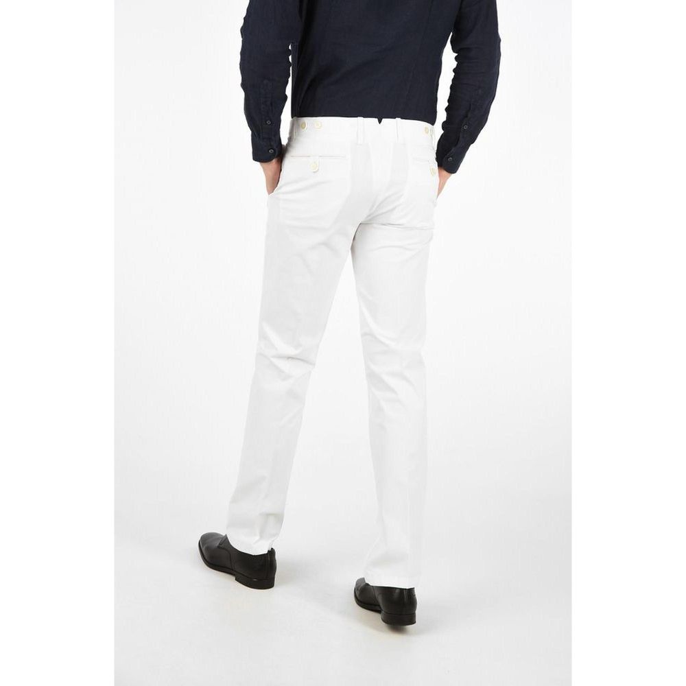 Corneliani Cotton Stretch Chino Pants — White, view 3