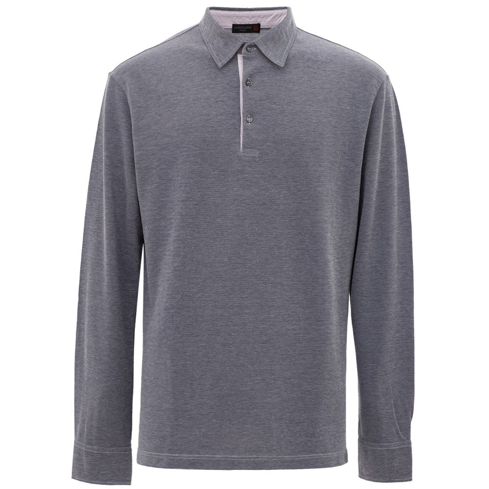 Corneliani Long-Sleeve Cotton Polo — Blue by Corneliani