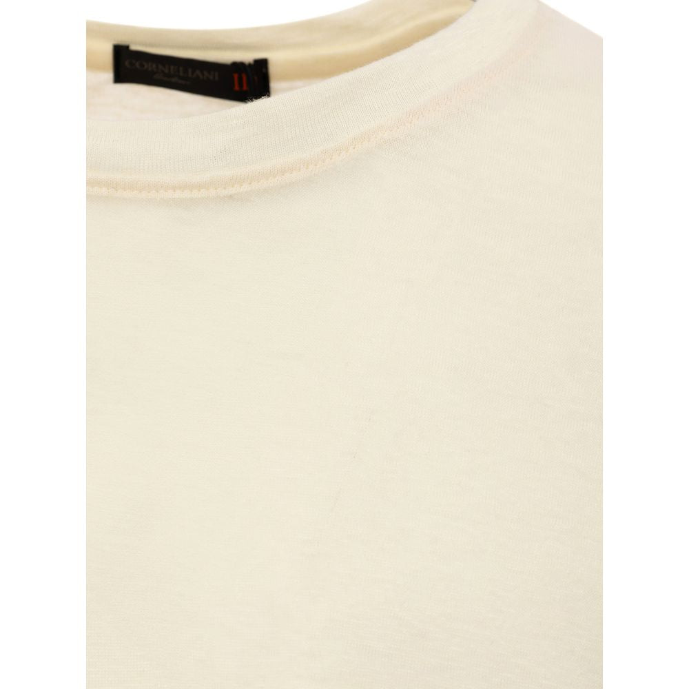 Corneliani Linen T-Shirt — Yellow, view 3