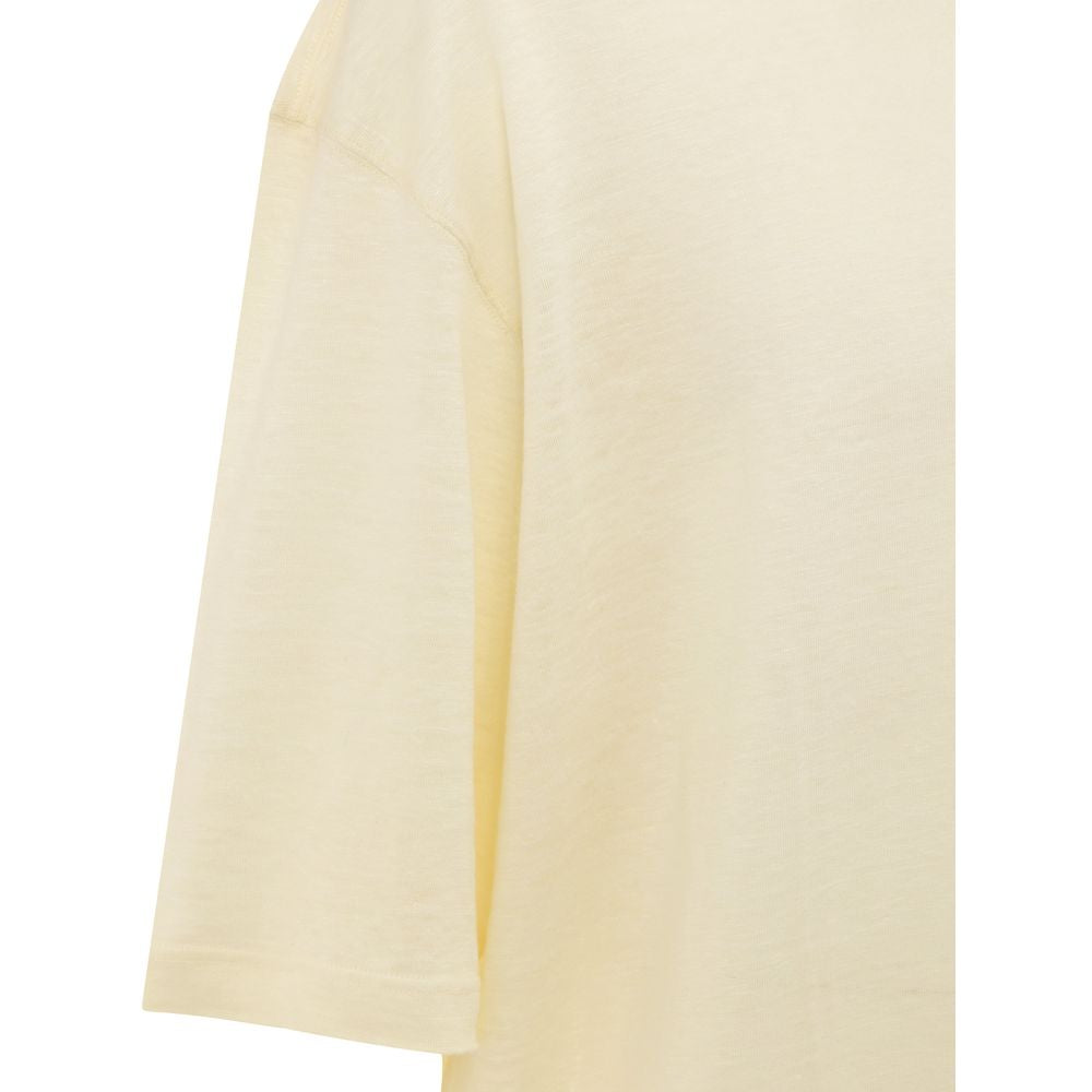 Corneliani Linen T-Shirt — Yellow, view 4