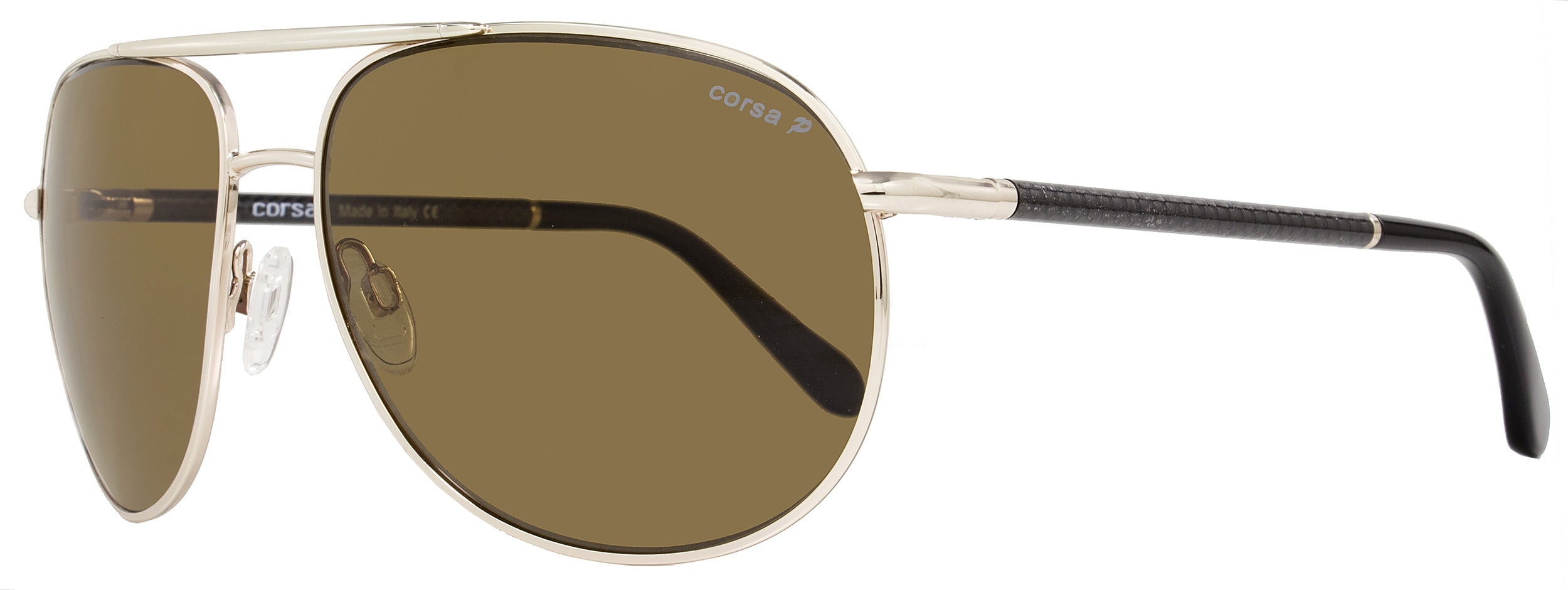 Corsa Marko Carbon Fiber Aviator Sunglasses — Gold by Corsa