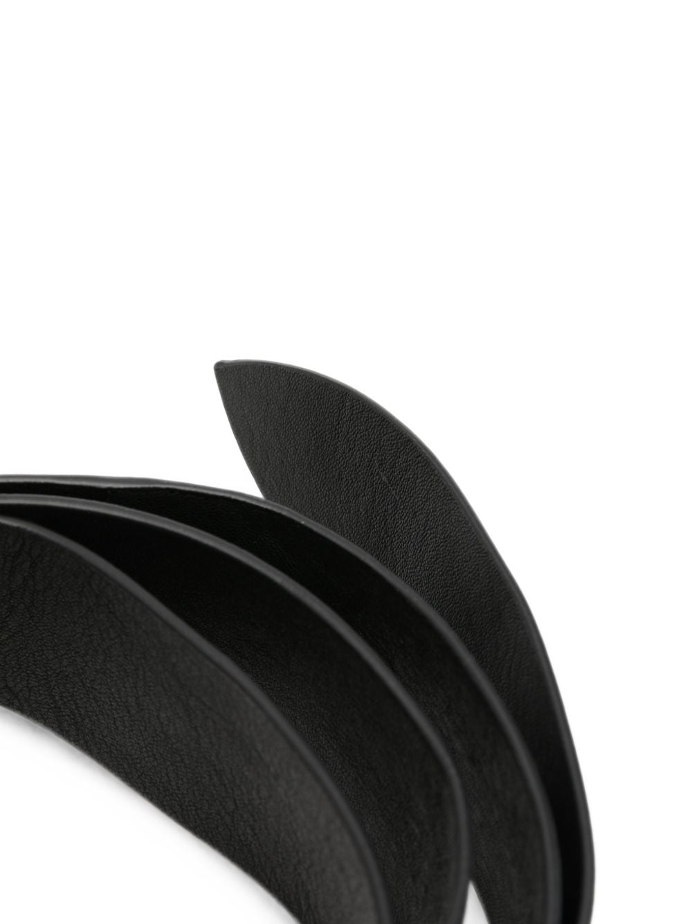 Cortana Grained Leather Belt — Black, view 2