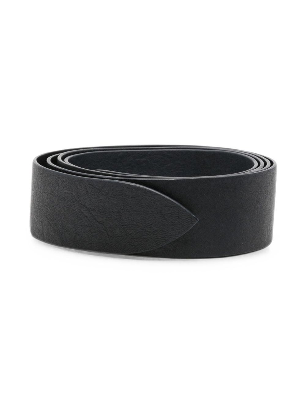 Cortana Grained Leather Pointed-Tip Belt — Black by Cortana