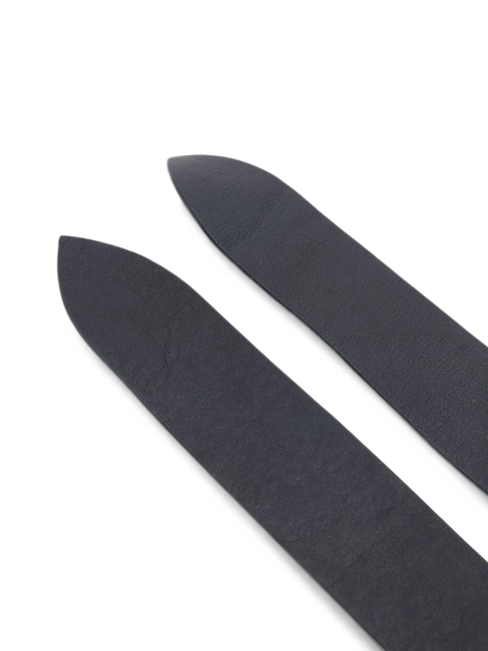 Cortana Grained Leather Pointed-Tip Belt — Black, view 2
