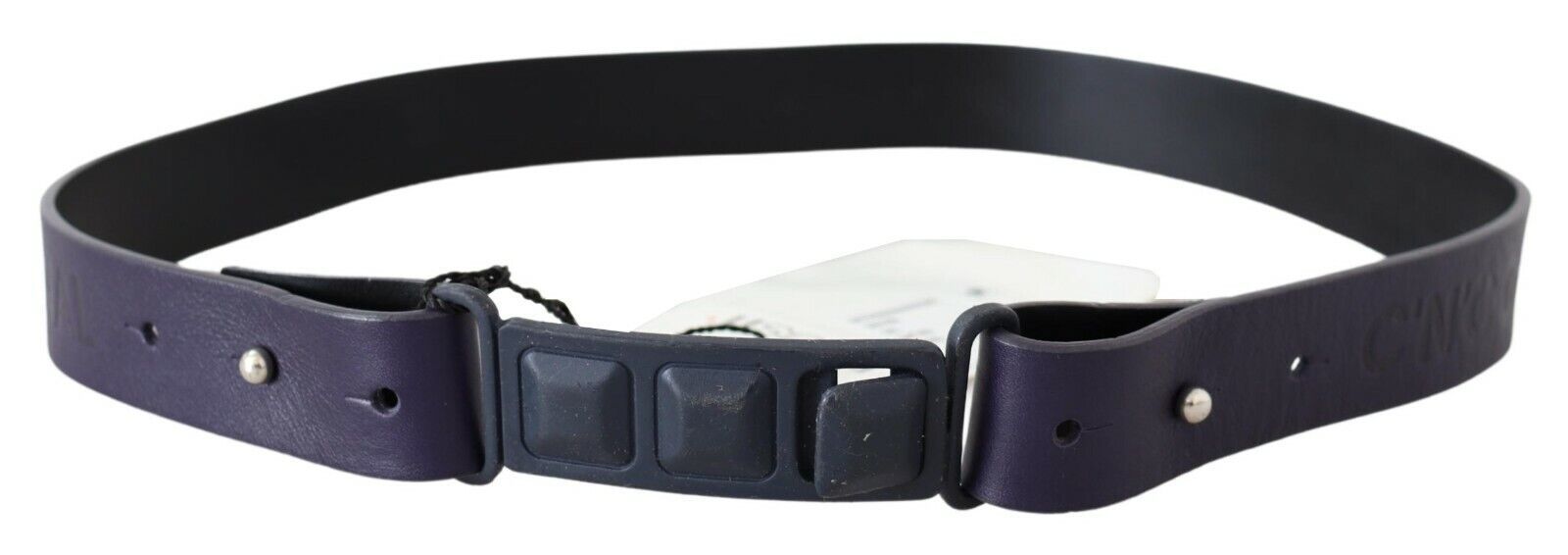 Costume National Logo-Buckle Leather Belt — Black by Costume National