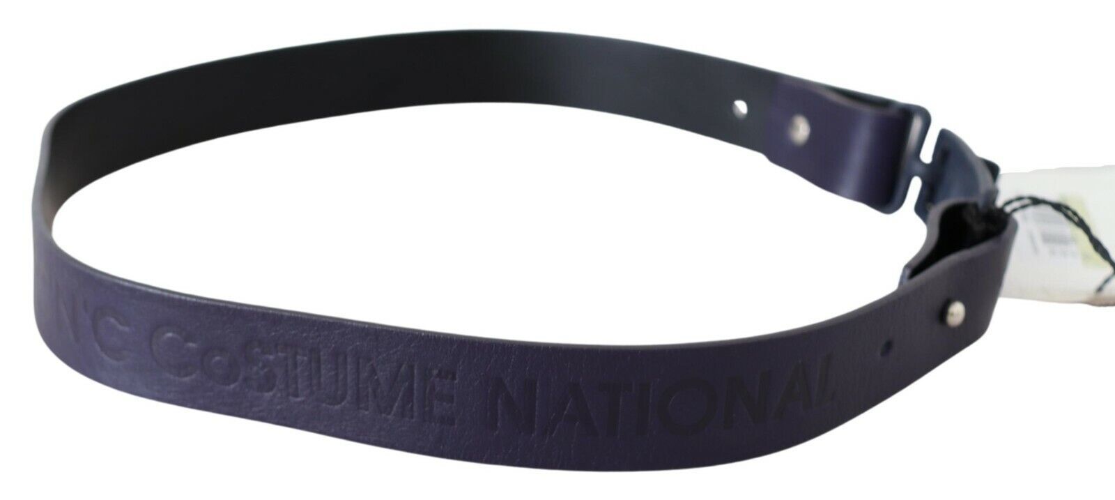 Costume National Logo-Buckle Leather Belt — Black, view 2