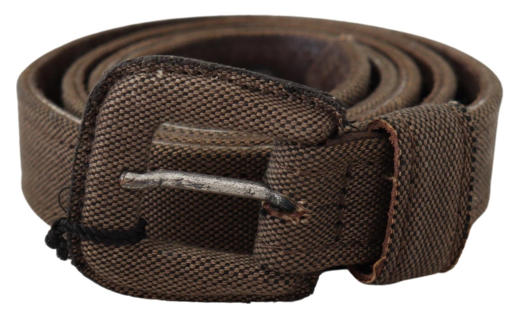 Costume National Leather Logo Buckle Belt — Brown, view 3