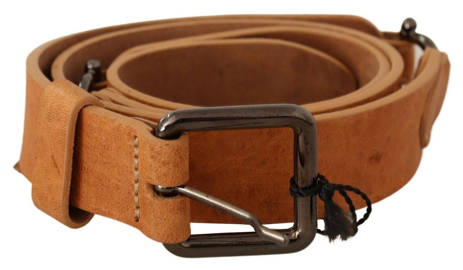 Costume National Leather Buckle Waist Belt — Brown, view 2
