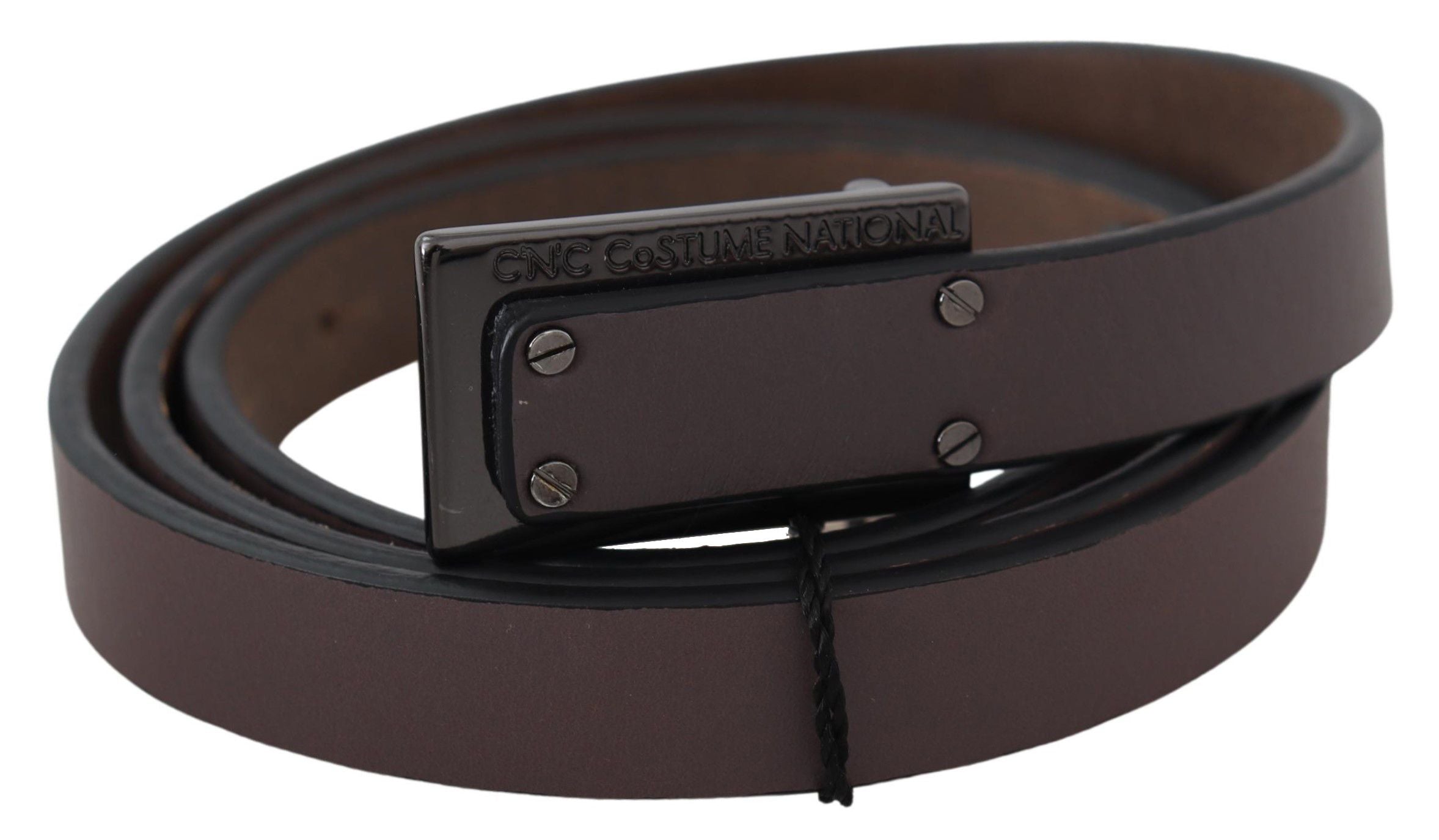Costume National Leather Logo-Buckle Belt — Brown by Costume National