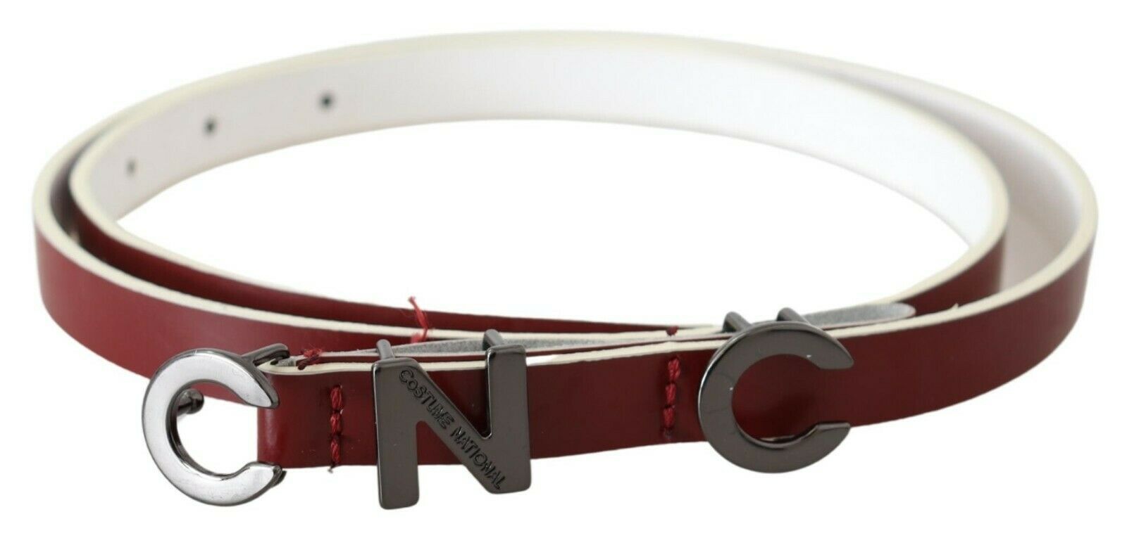 Costume National Leather Logo Belt — Red by Costume National