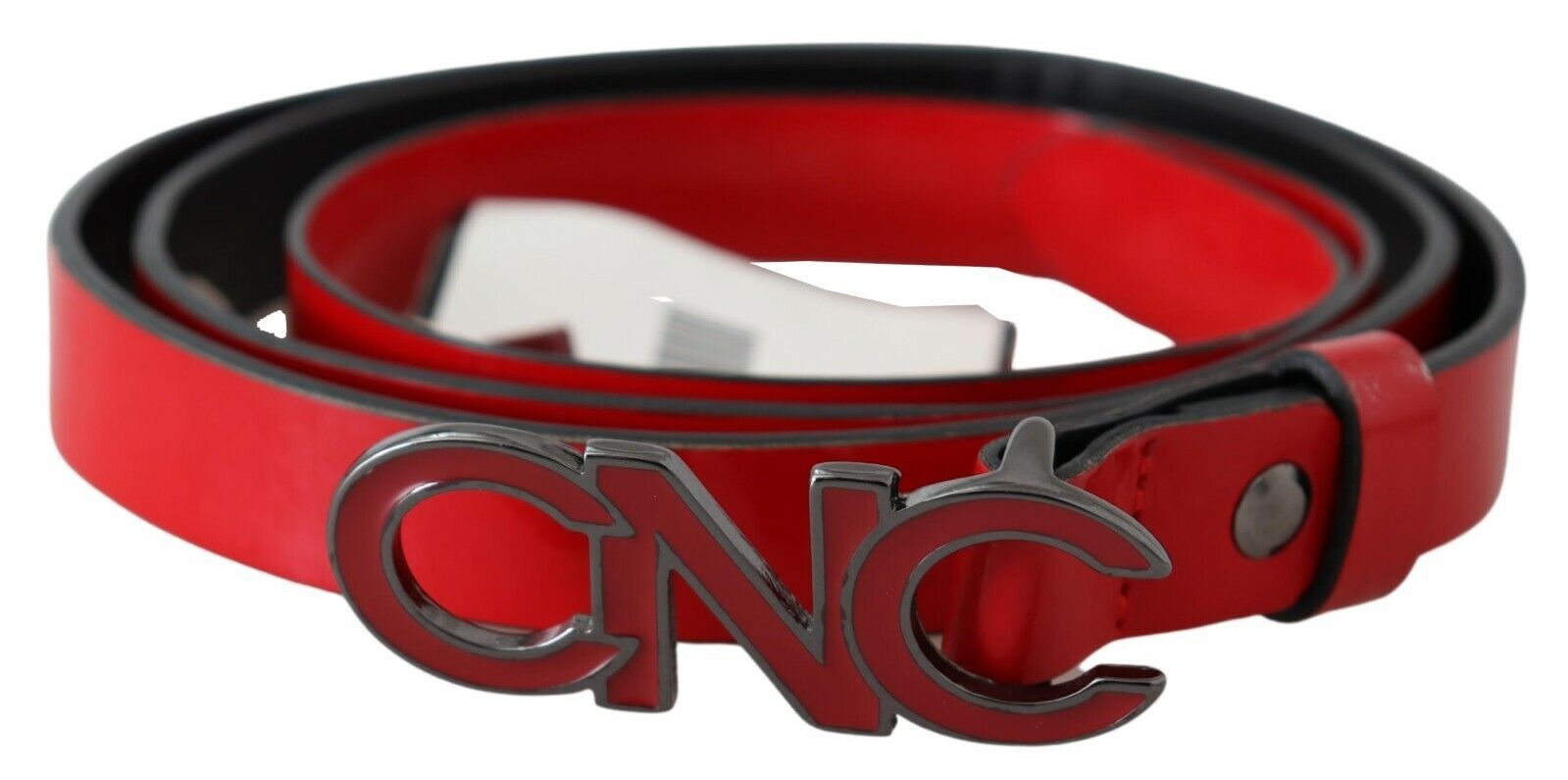Costume National Reversible Logo Buckle Belt — Red, view 2