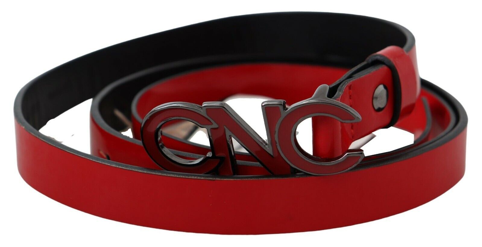 Costume National Reversible Logo Buckle Belt — Red, view 3