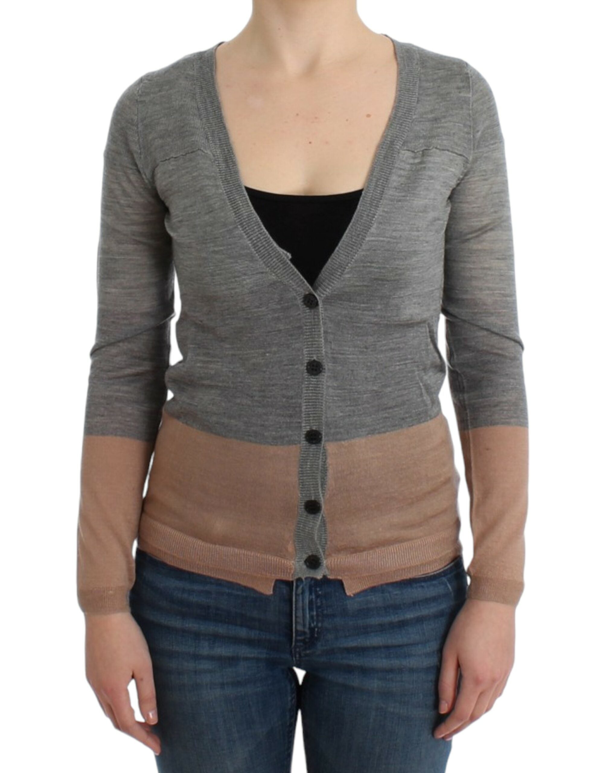 Costume National Lightweight Striped Cardigan — Gray by Costume National