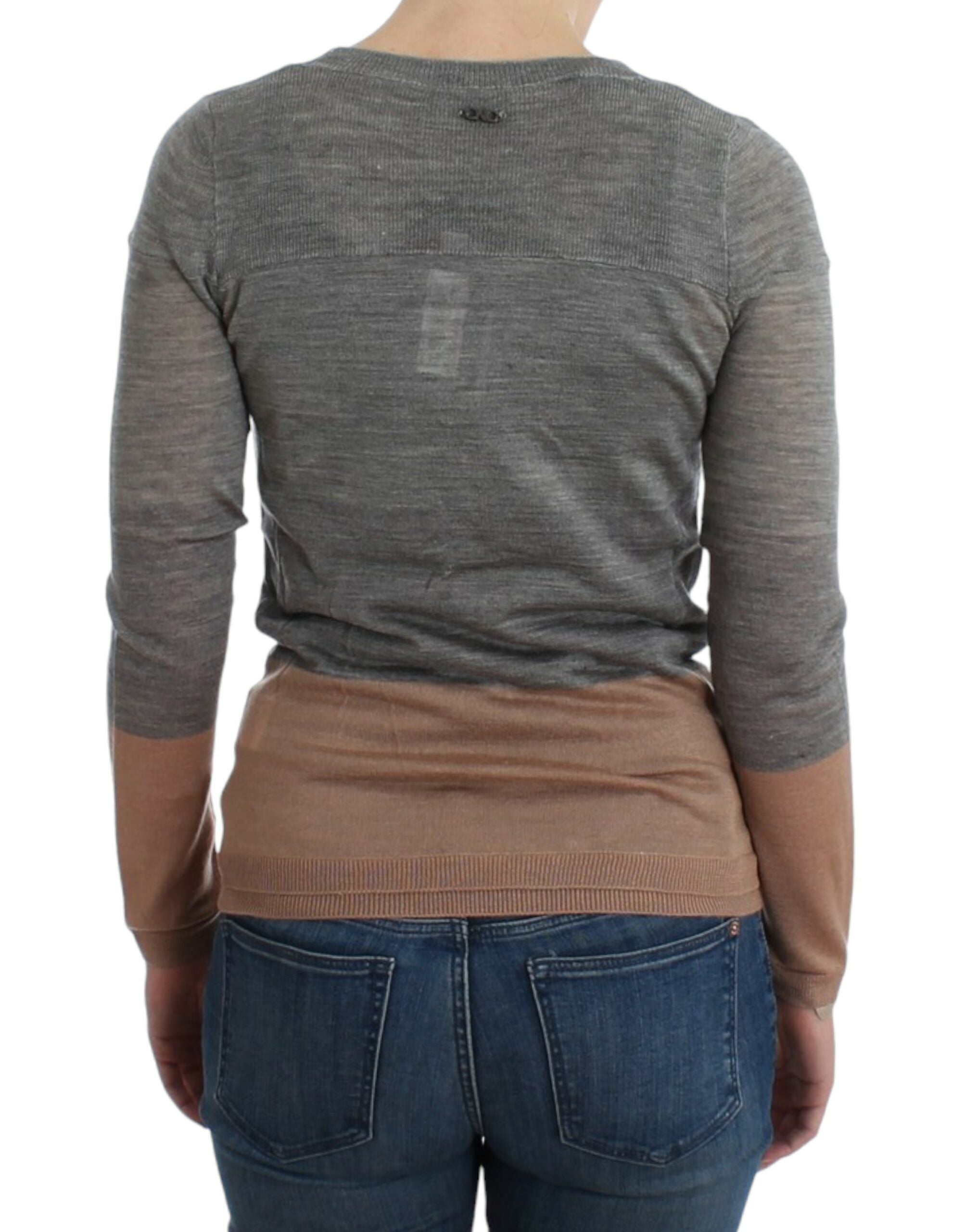 Costume National Lightweight Striped Cardigan — Gray, view 6
