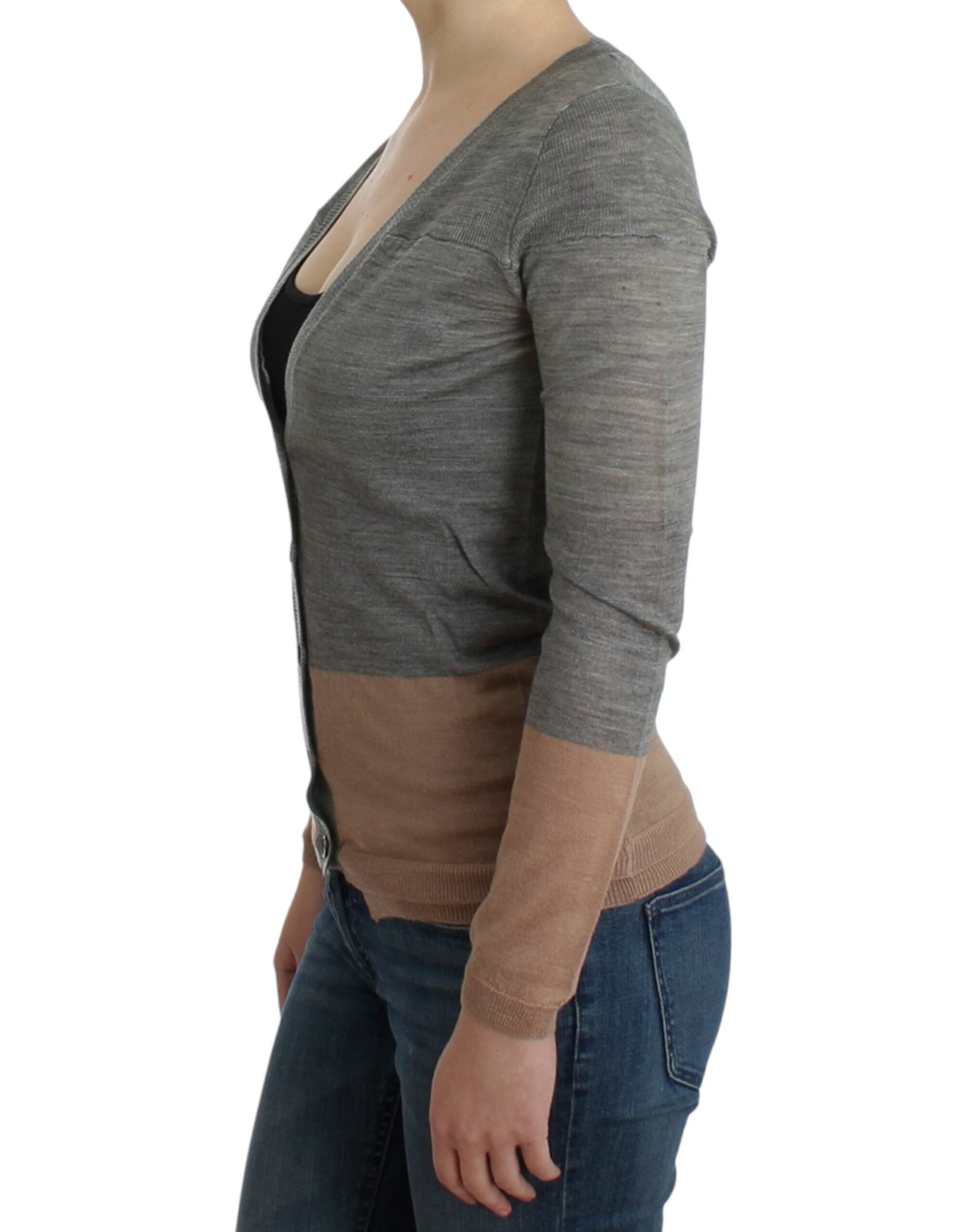 Costume National Lightweight Striped Cardigan — Gray, view 7