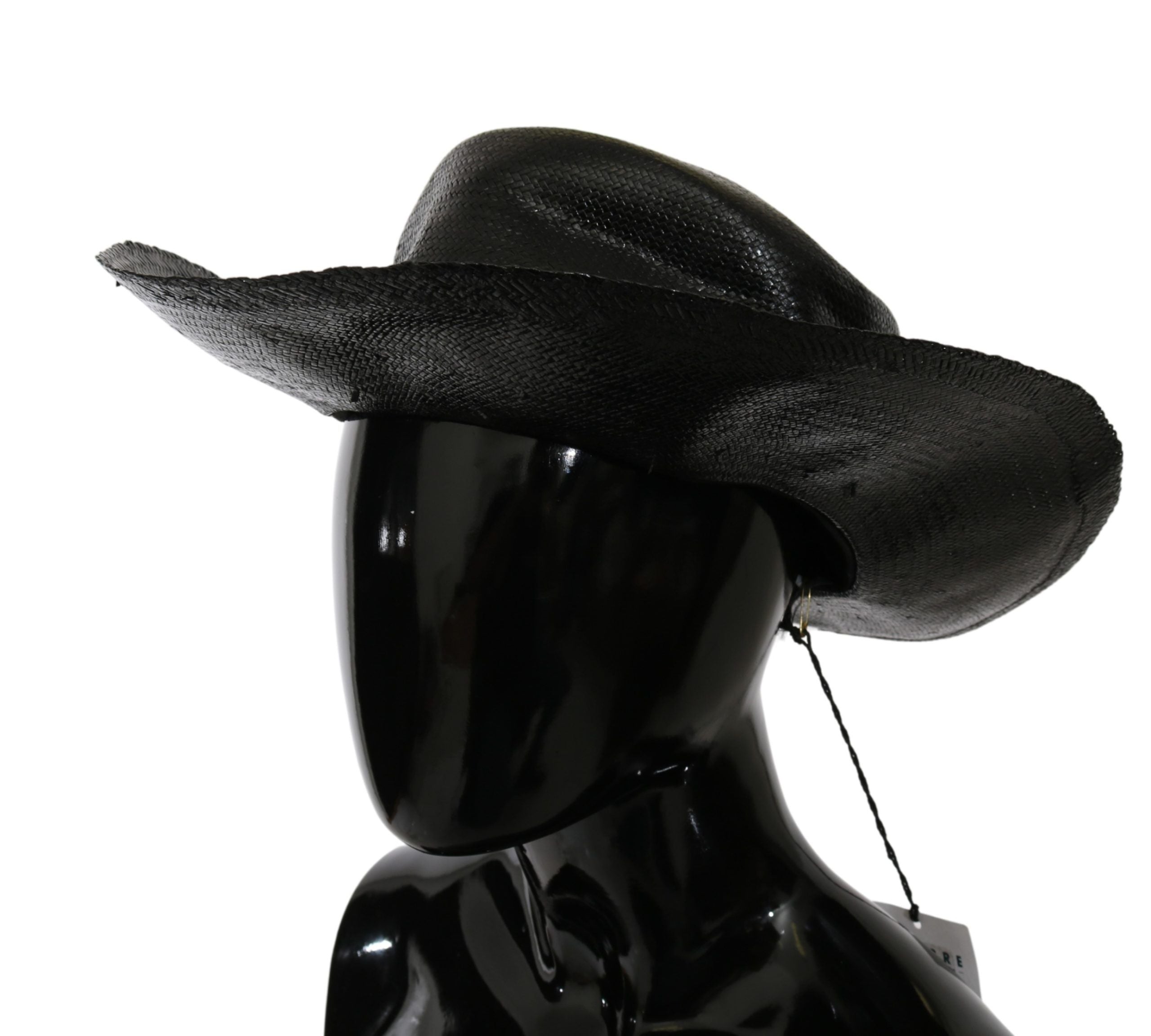 Costume National HAT20018 Wide-Brim Straw Sun Hat — Black by Costume National