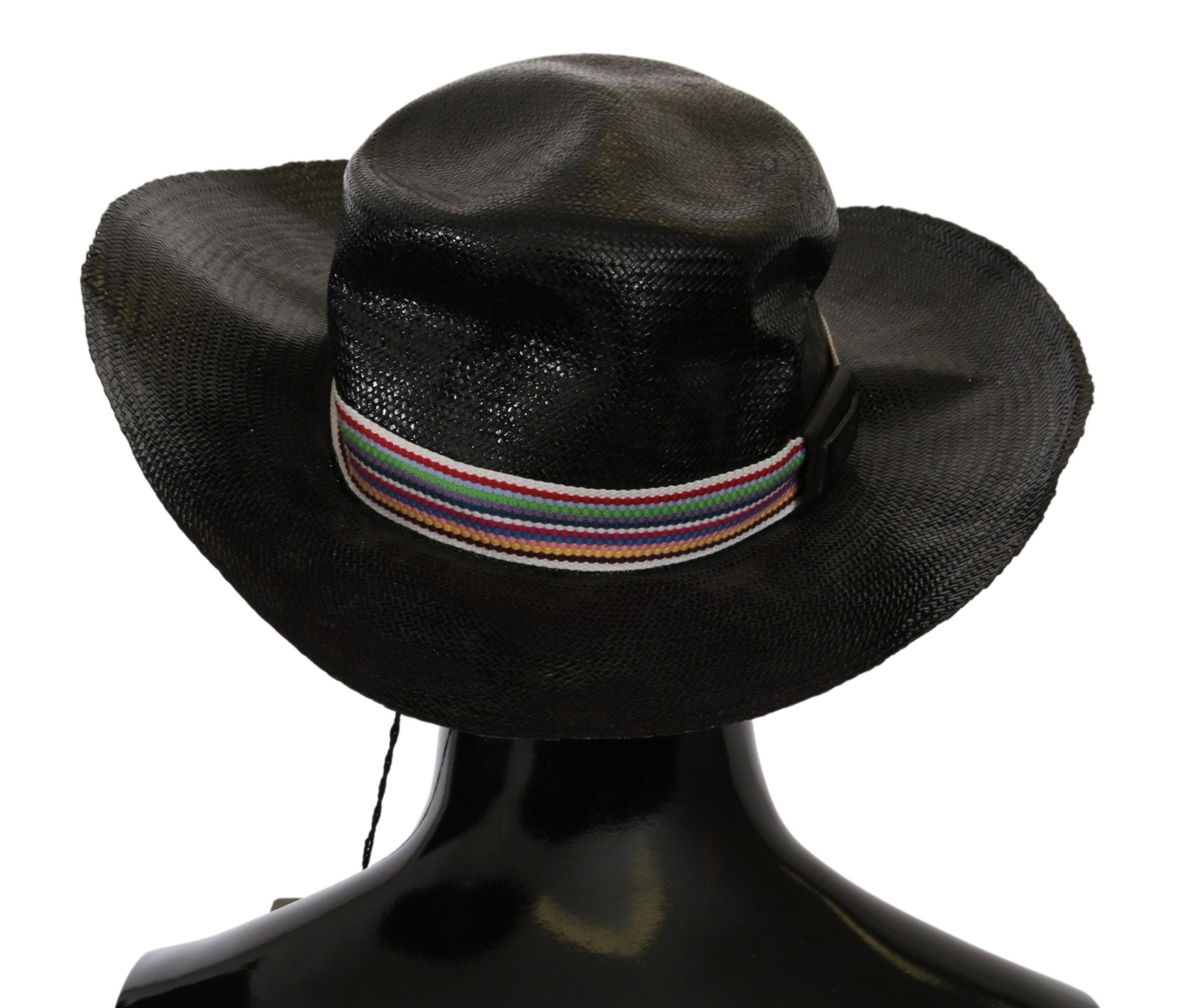 Costume National HAT20018 Wide-Brim Straw Sun Hat — Black, view 2