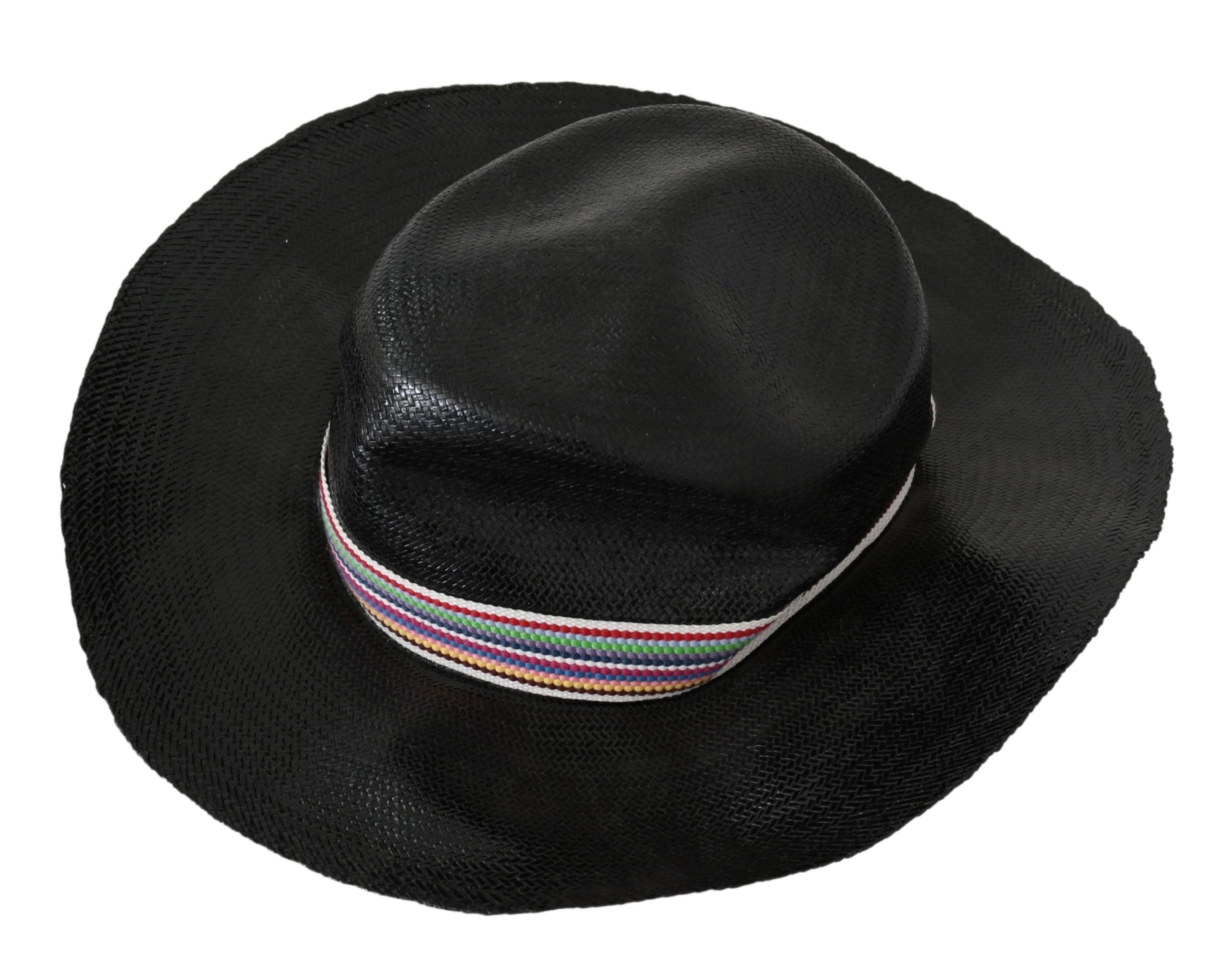 Costume National HAT20018 Wide-Brim Straw Sun Hat — Black, view 3