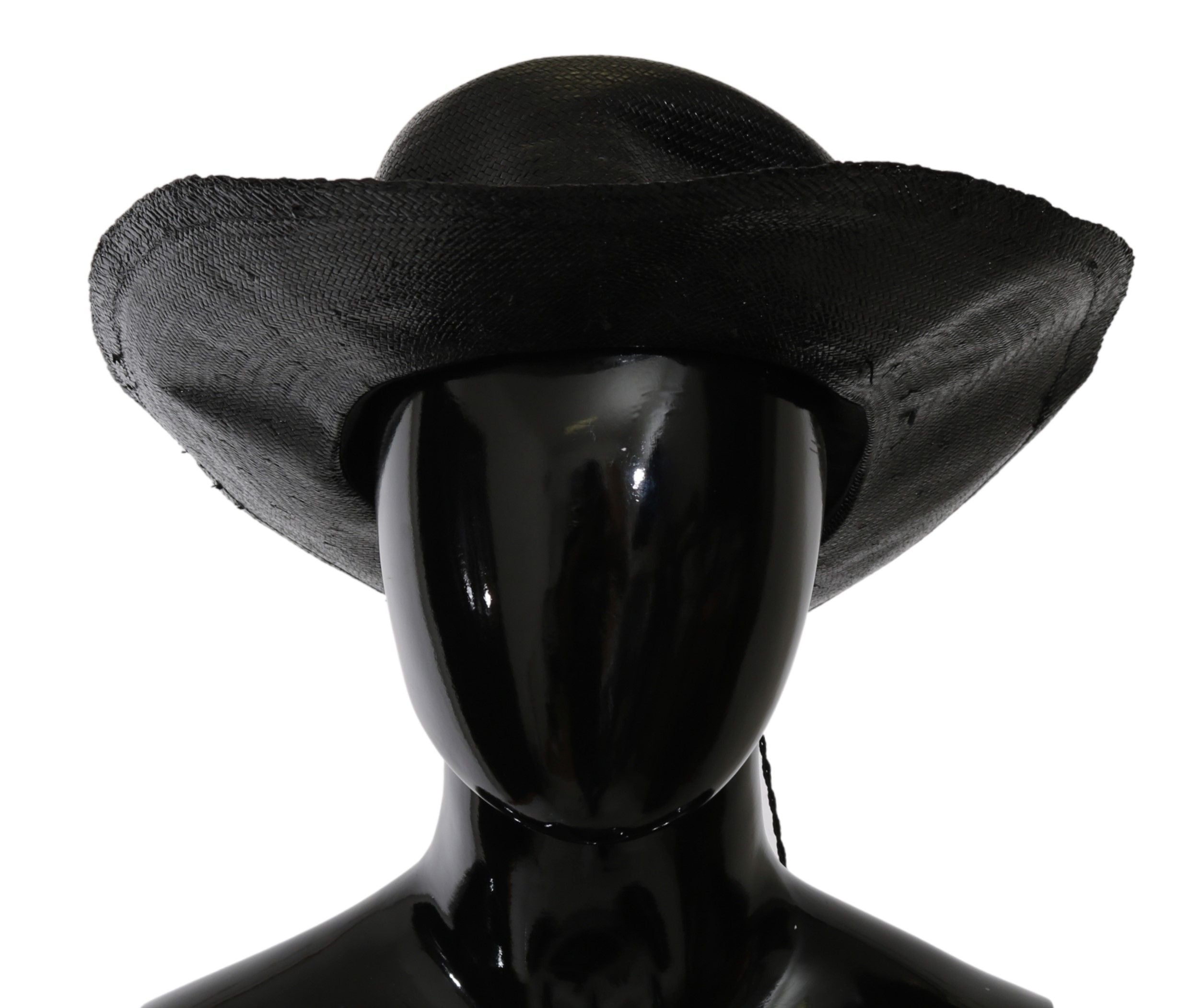 Costume National HAT20018 Wide-Brim Straw Sun Hat — Black, view 5