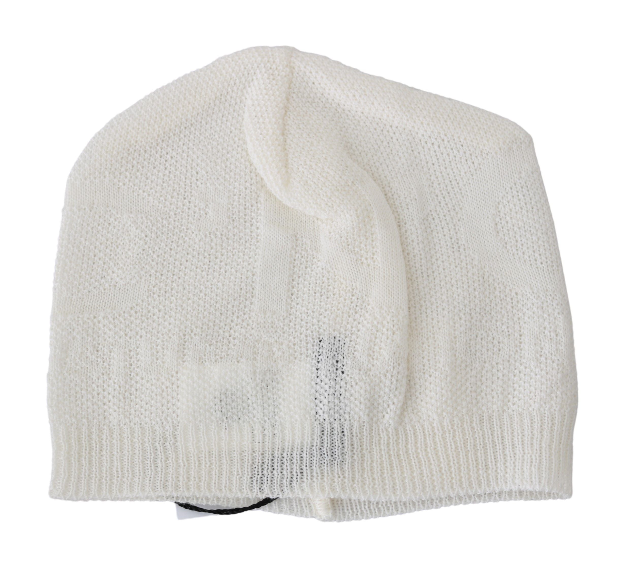 Costume National HAT20127 Wool Blend Beanie — White, view 2