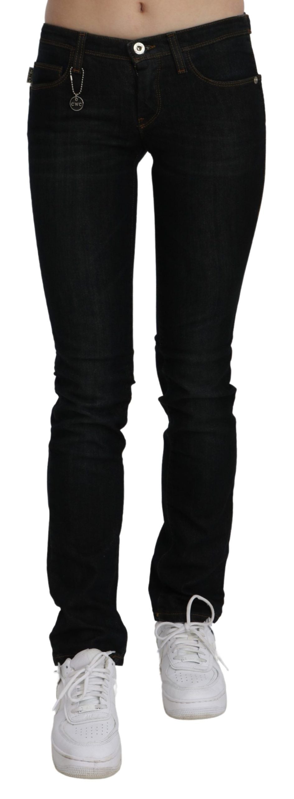 Costume National Mid Waist Skinny Denim Jeans — Black by Costume National