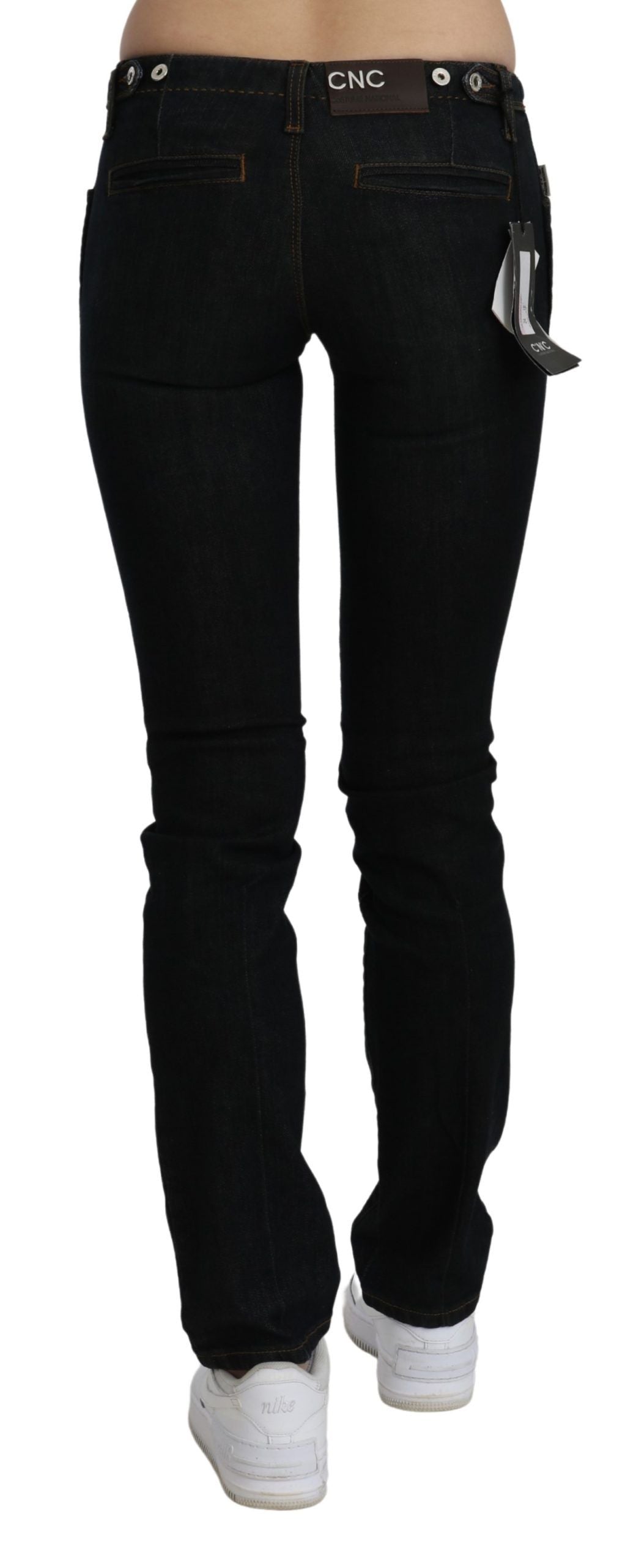 Costume National Mid Waist Skinny Denim Jeans — Black, view 4