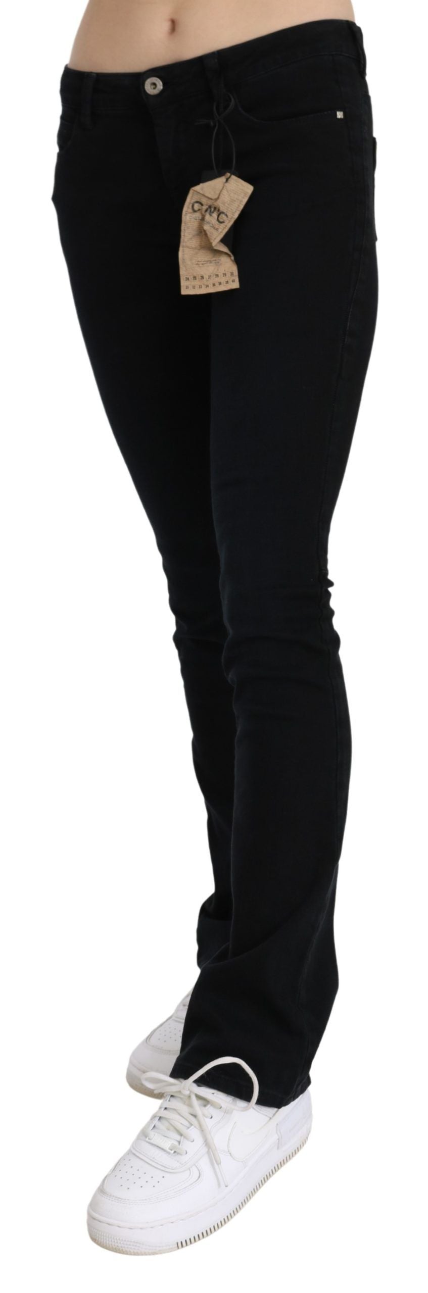 Costume National Low Waist Skinny Denim Jeans — Black, view 3