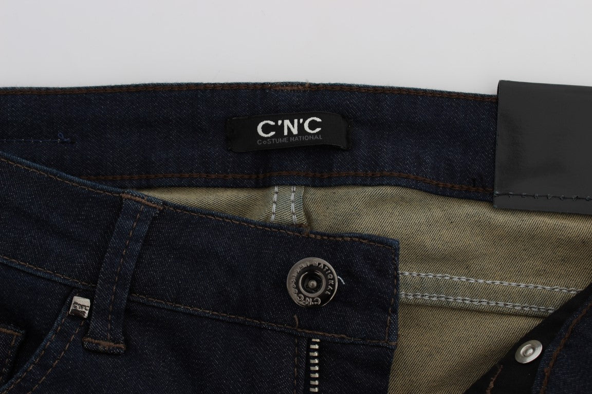 Costume National Cotton Blend Slim Fit Jeans — Blue, view 6