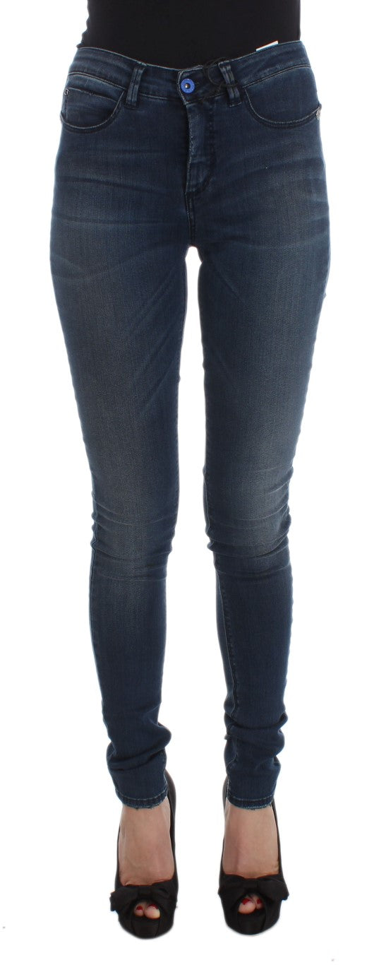 Costume National Cotton Blend Slim Fit Jeans — Blue by Costume National