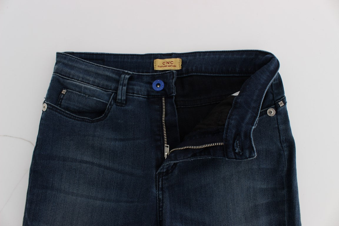 Costume National Cotton Blend Slim Fit Jeans — Blue, view 5