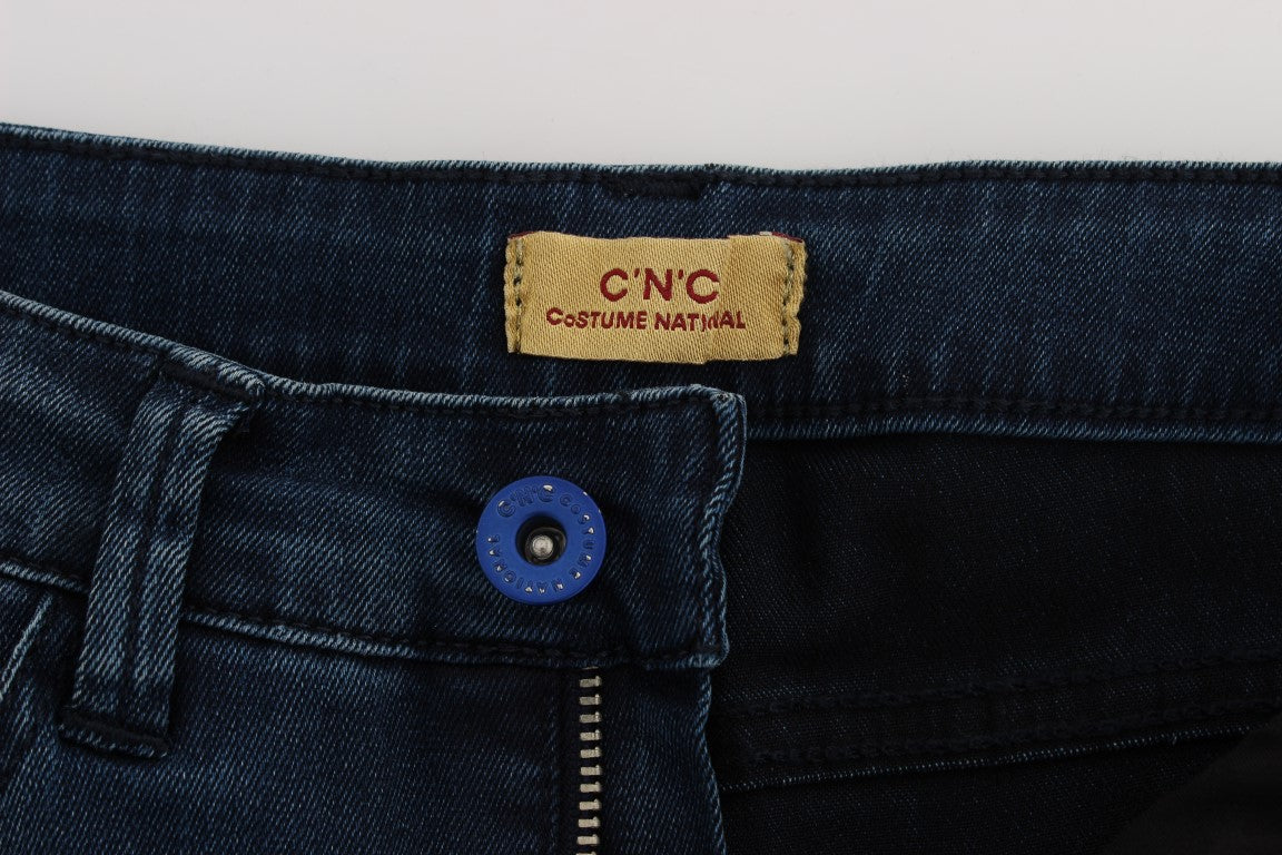Costume National Cotton Blend Slim Fit Jeans — Blue, view 6
