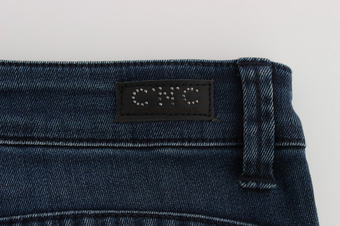 Costume National Cotton Blend Slim Fit Jeans — Blue, view 7