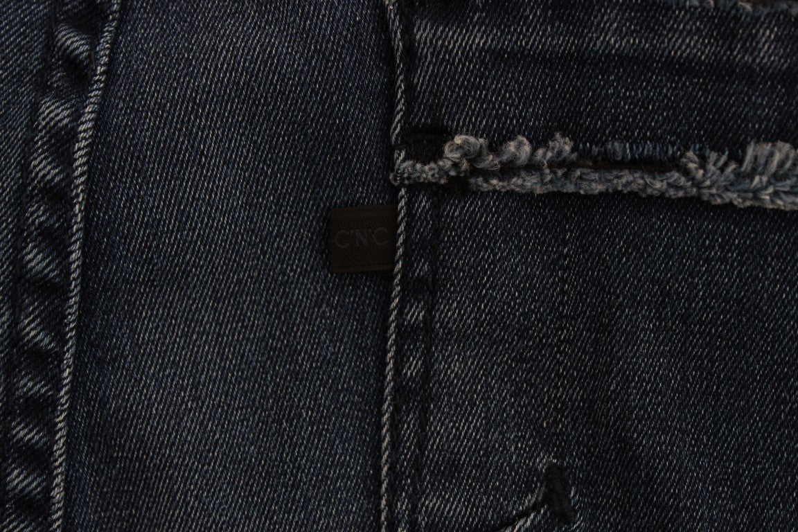 Costume National Cotton Blend Slim Fit Jeans — Blue, view 8