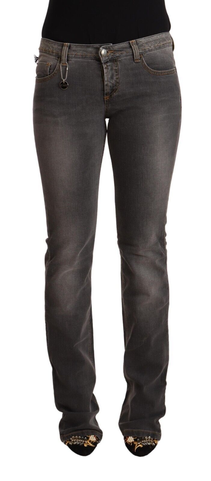 Costume National Gray Washed Low Waist Jeans — Gray by Costume National
