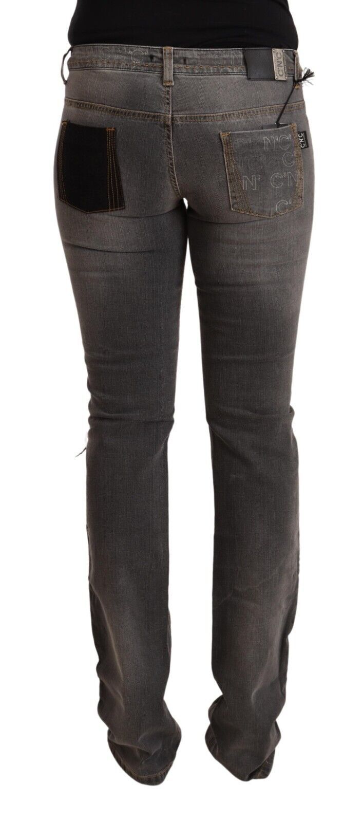 Costume National Gray Washed Low Waist Jeans — Gray, view 3
