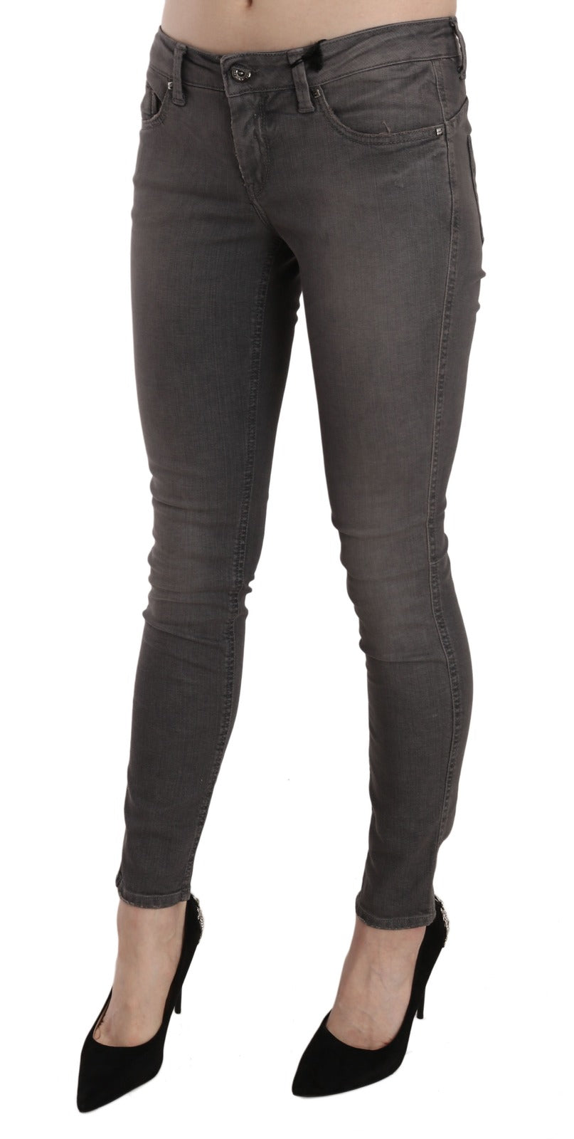 Costume National Low Waist Skinny Denim Jeans — Gray, view 5