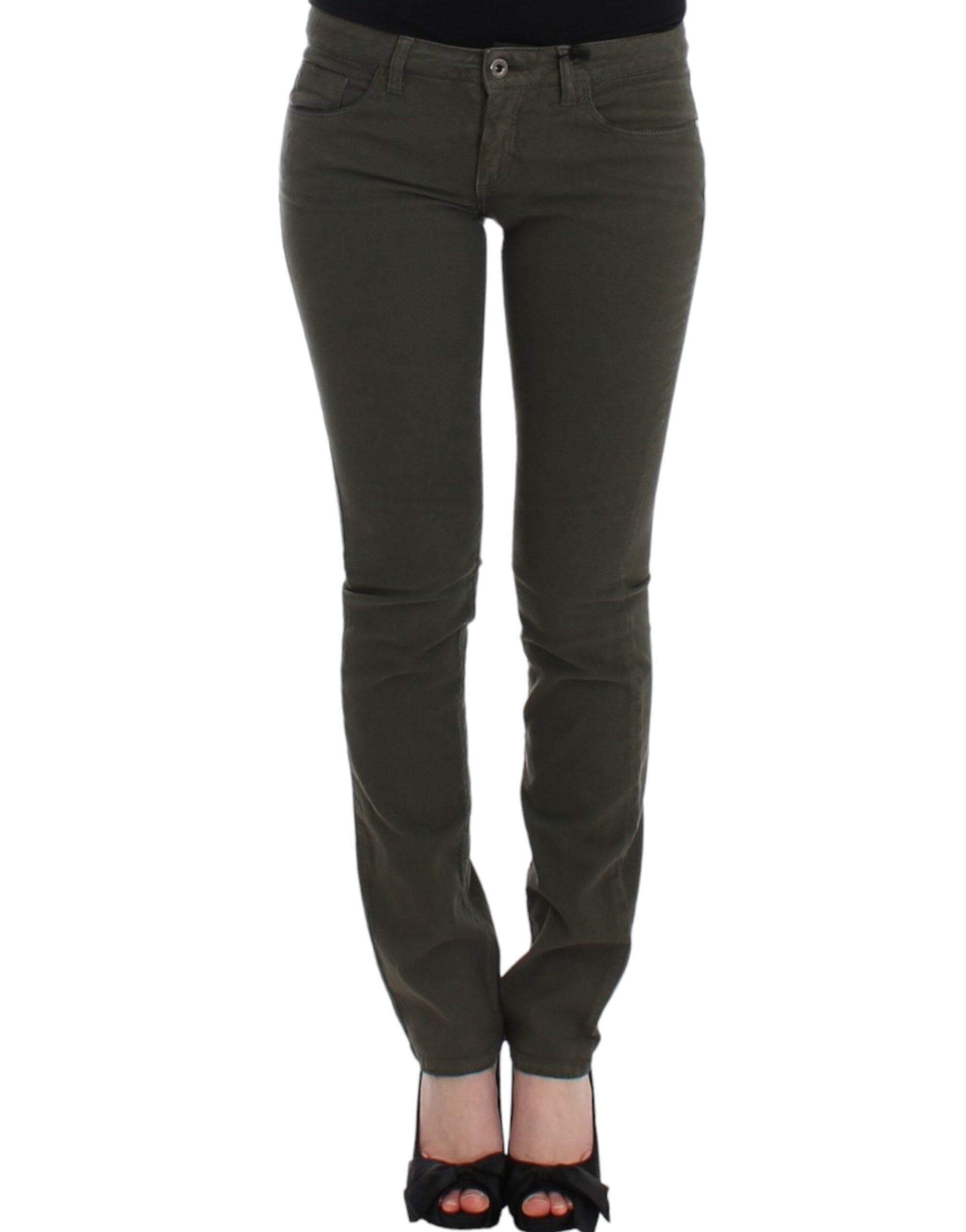 Costume National Slim Leg Cotton Jeans — Green by Costume National