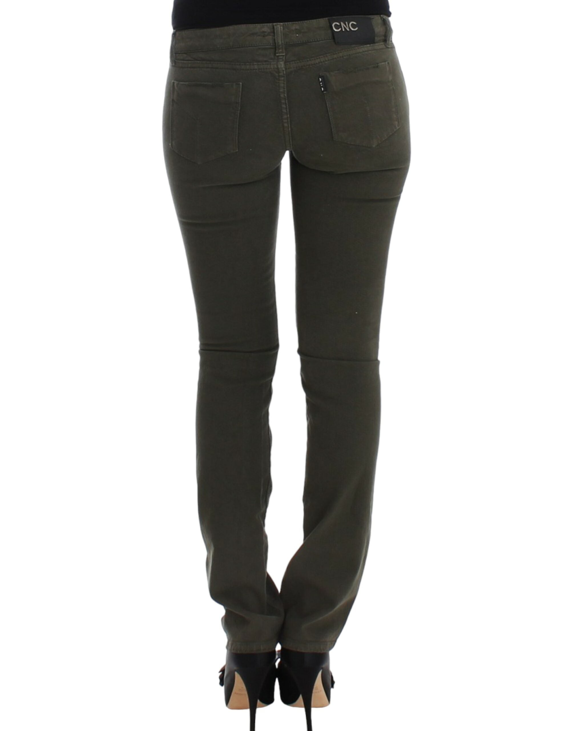 Costume National Slim Leg Cotton Jeans — Green, view 6