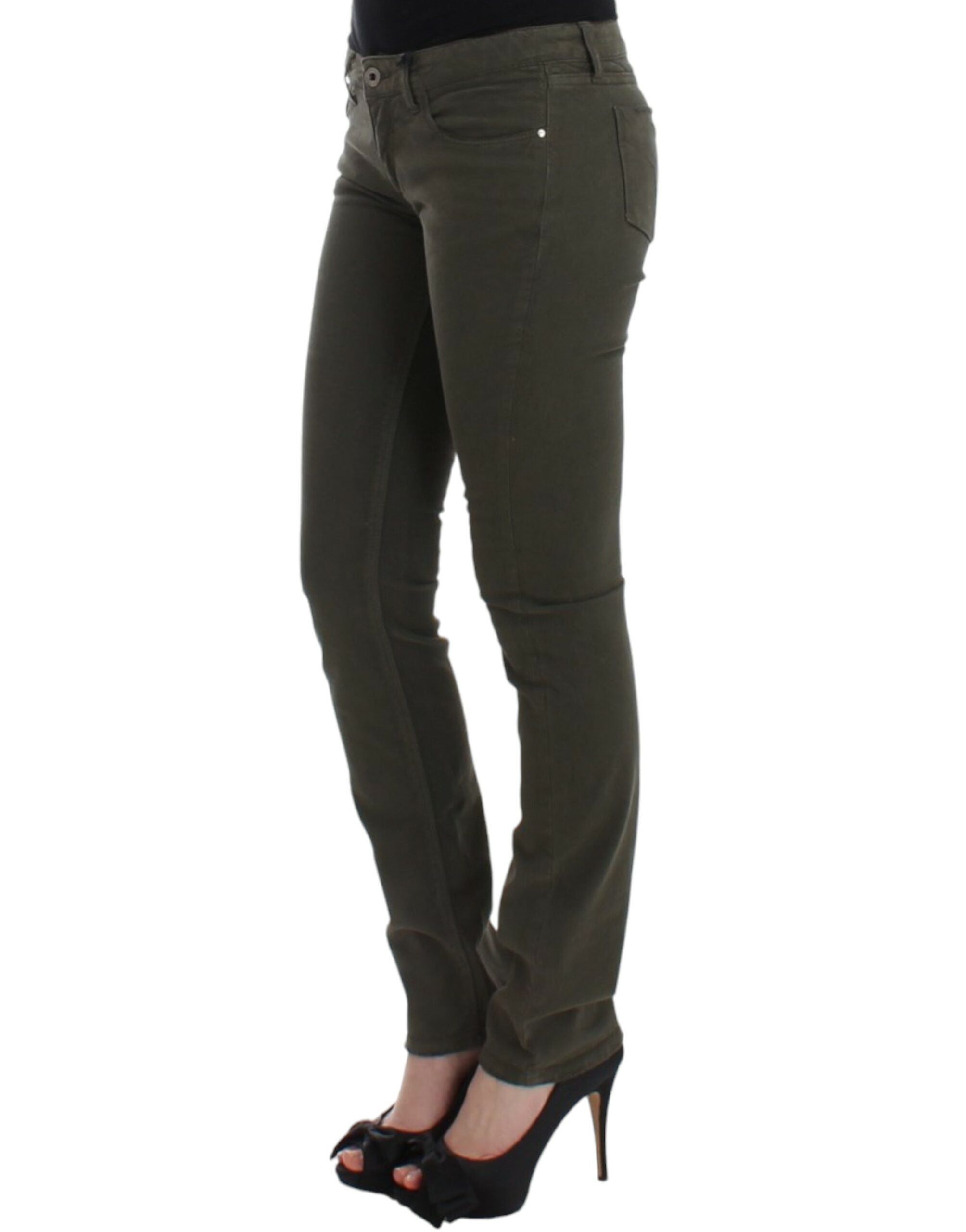Costume National Slim Leg Cotton Jeans — Green, view 7