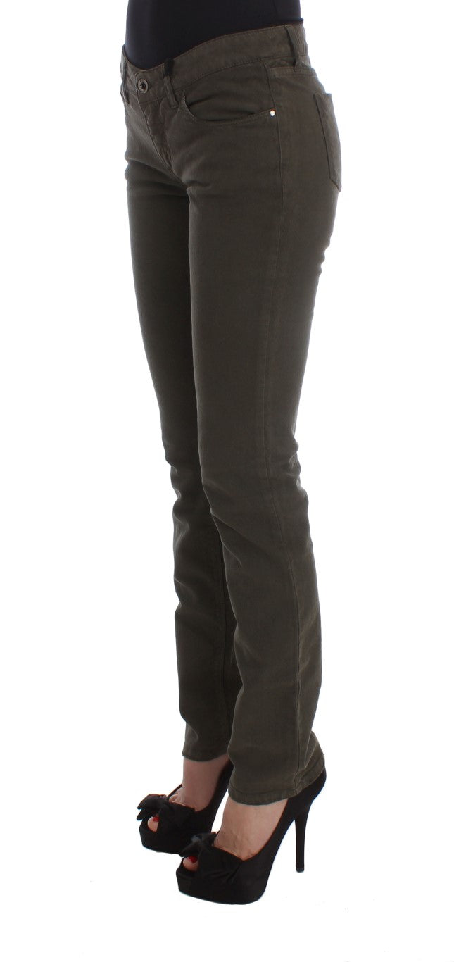 Costume National Cotton Blend Slim Fit Jeans — Green, view 2