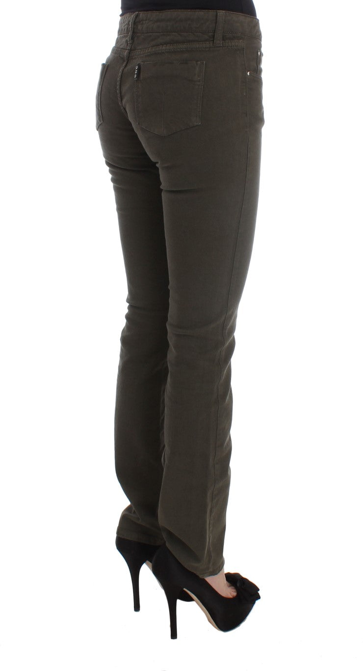 Costume National Cotton Blend Slim Fit Jeans — Green, view 4