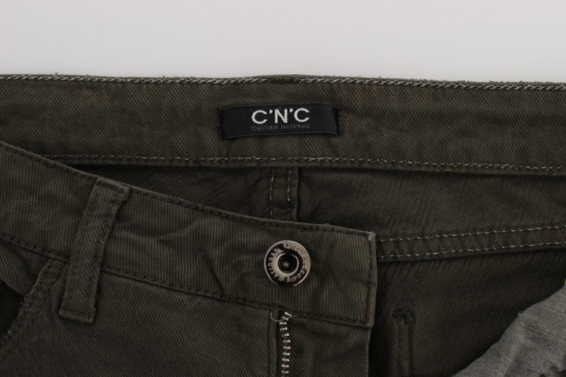 Costume National Cotton Blend Slim Fit Jeans — Green, view 6