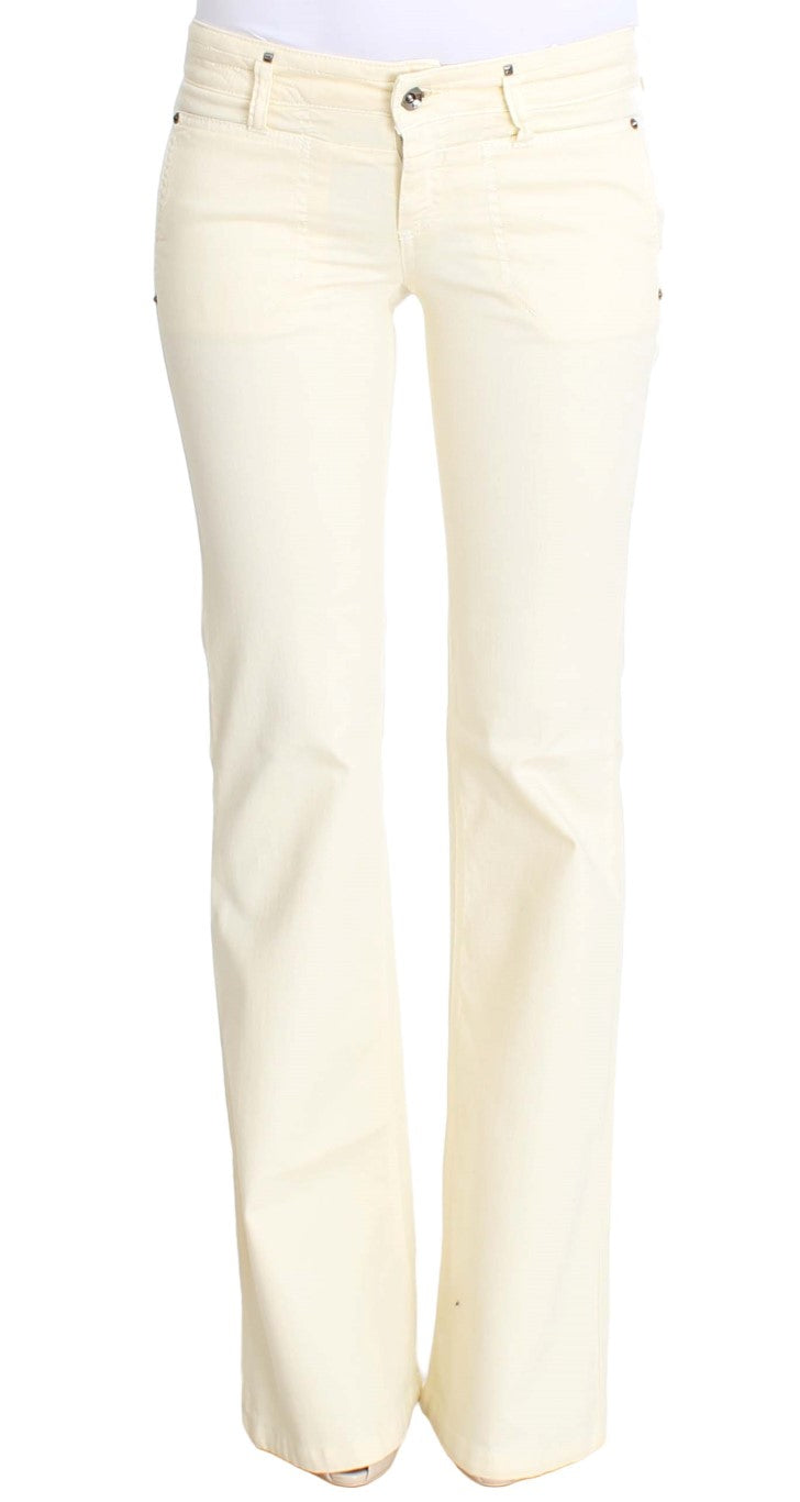 Costume National Cotton Stretch Flare Jeans — White by Costume National