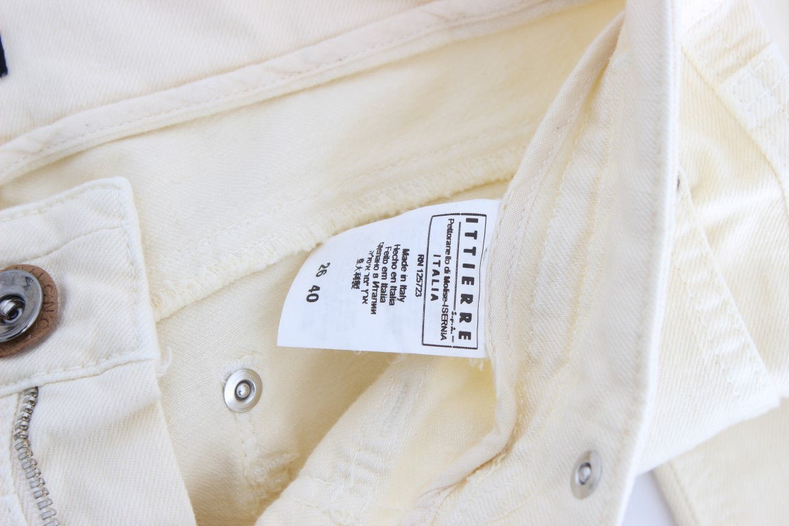 Costume National Cotton Stretch Flare Jeans — White, view 7
