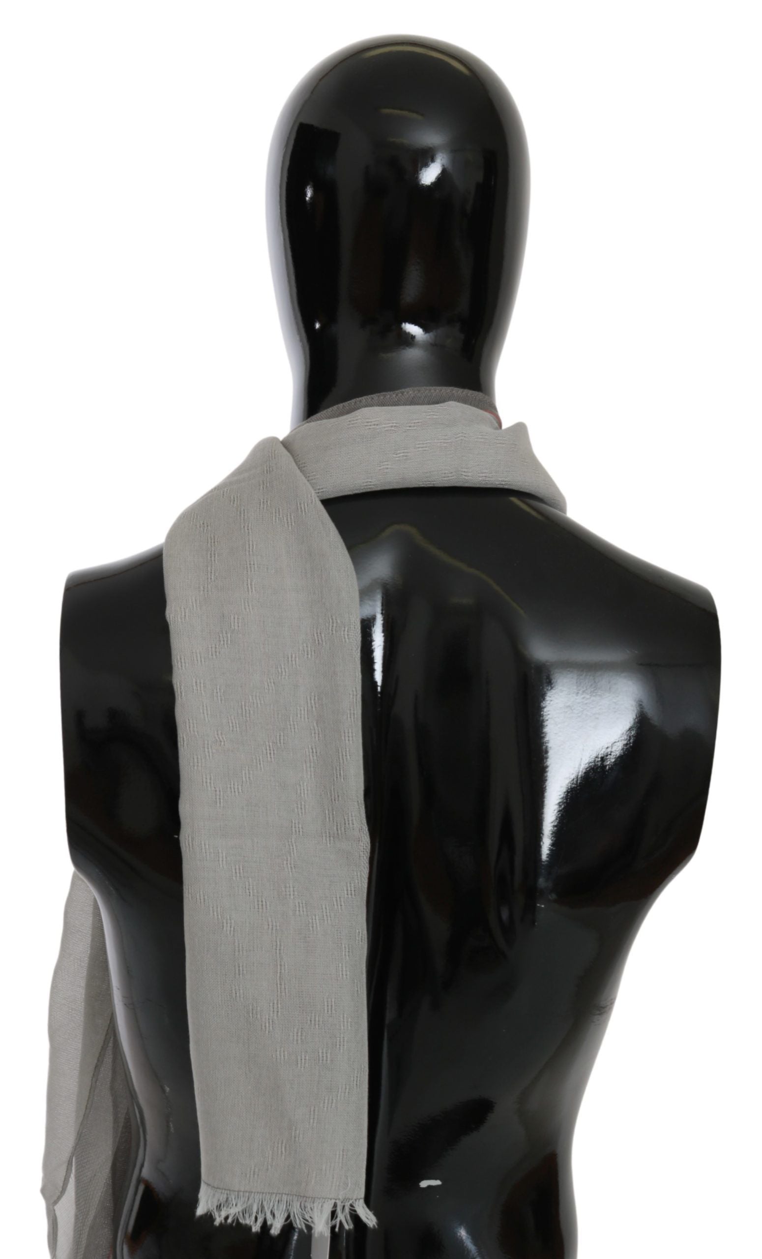 Costume National Fringe-Trimmed Cotton Scarf — Gray by Costume National