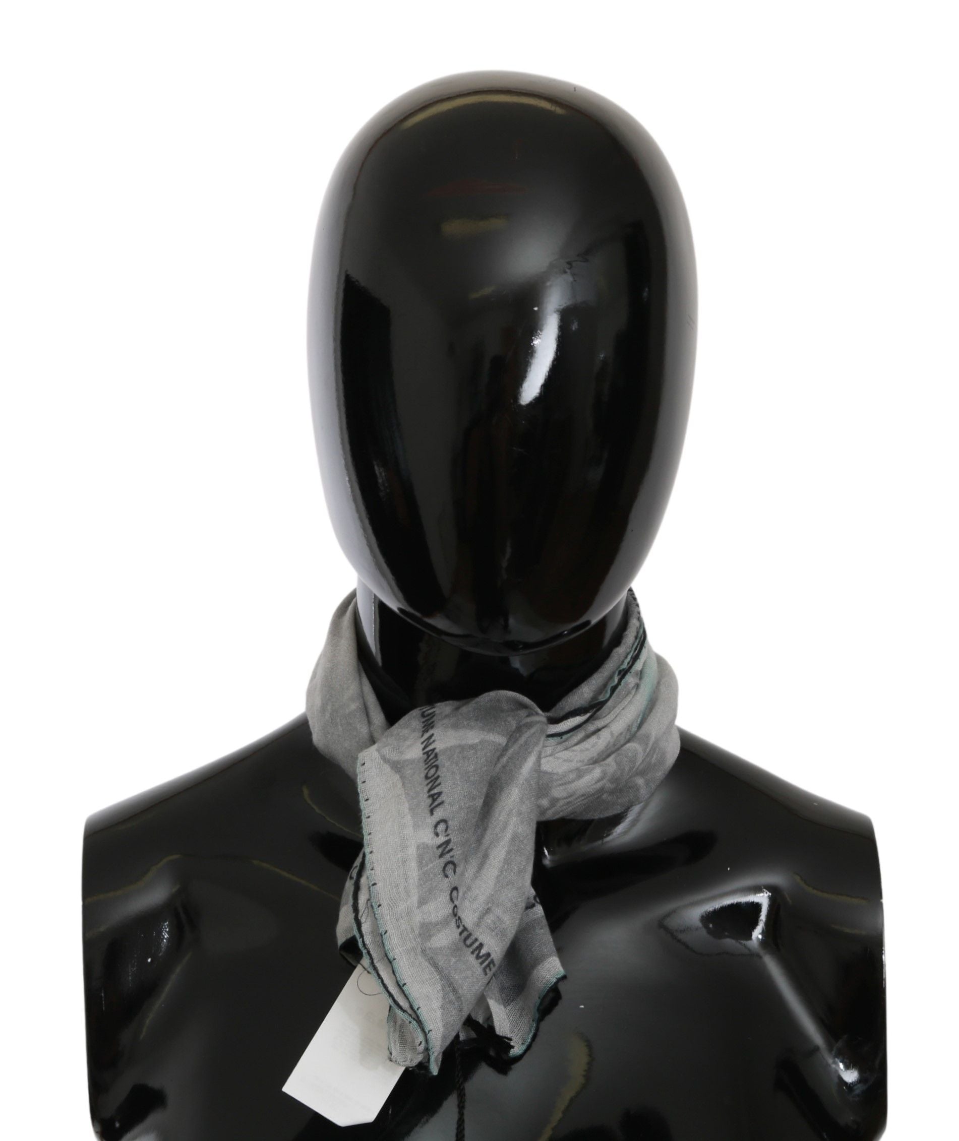 Costume National Silk Foulard Scarf — Gray, view 2