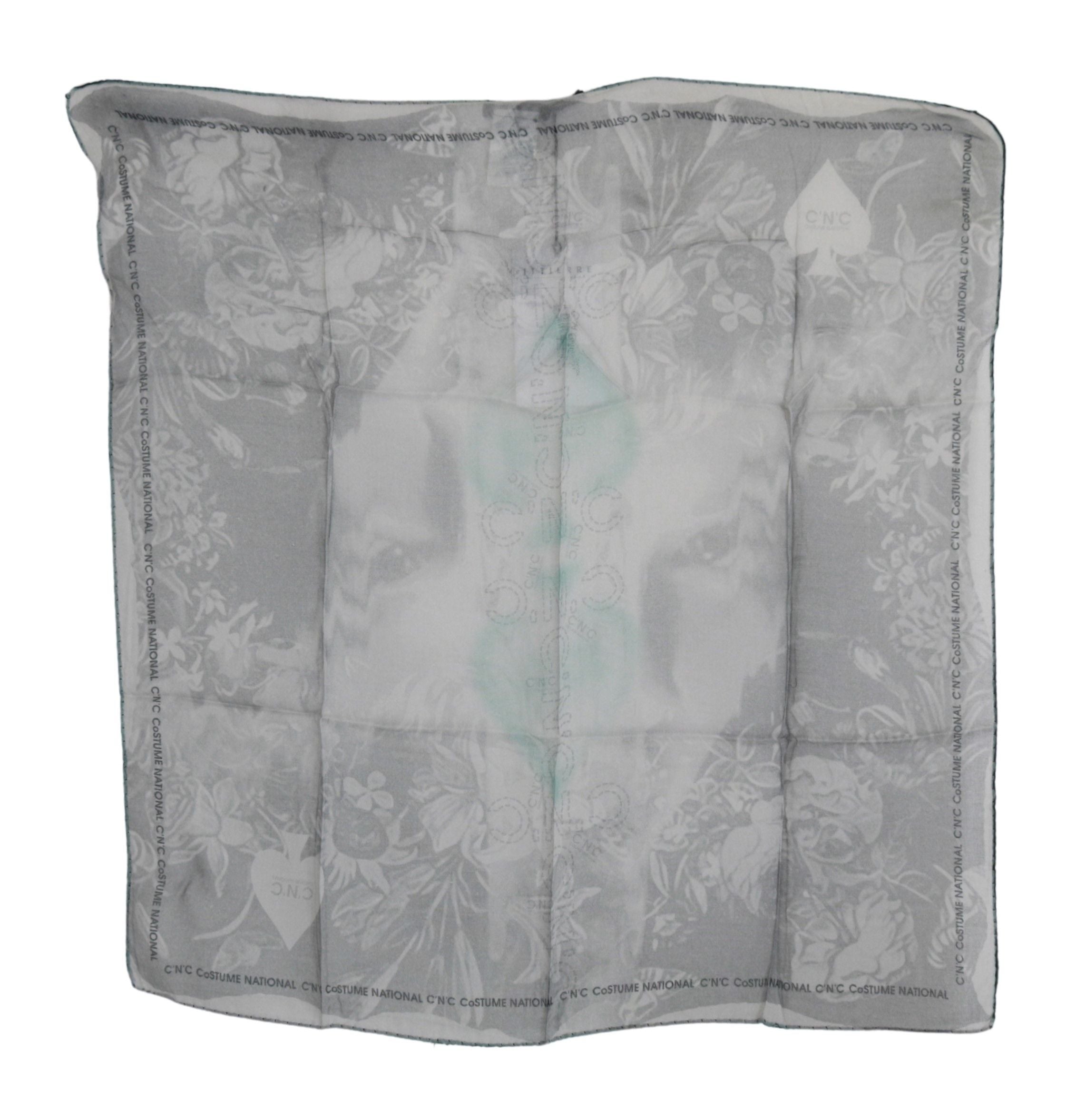 Costume National Silk Foulard Scarf — Gray, view 3